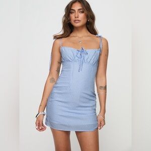 NWOT Princess Polly Blue Gingham Mini Dress